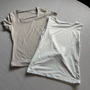 Tahari Modern Essentials Tops 2-Pack Beige & White Size XS